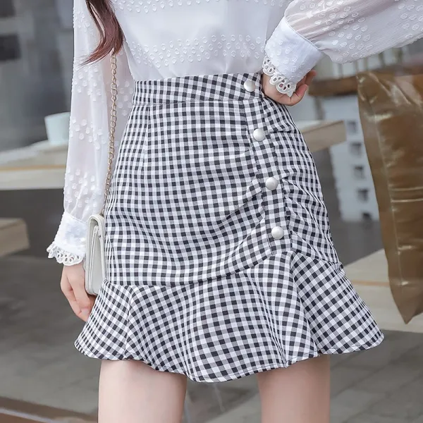 에이프릴래빗 예쁜옷 2019가을 데일리 스커트 체크 플레어 밸런스 하프 스커트 23se501