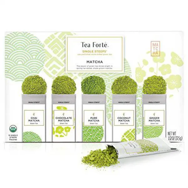 Tea Forte 단일 단계 유기농 녹차 가루 녹차 샘플러 말차 차 또/7640445