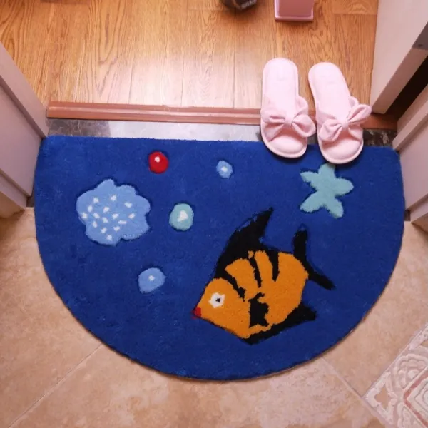 원형매트 반원형 태슬 부채꼴 문간방 매트 침실 문방석 흡수매트 손님 14524 옵션13