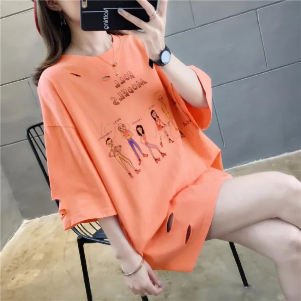 kirahosi 골드문 여성 반팔 티셔츠 블라우스 캐주얼 OIU 155 + 스마트스트랩 증정 AN2tgd4