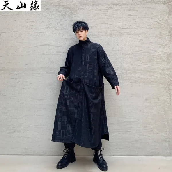 남성 롱 트렌치 코트 루즈한 퇴폐풍사 초가을에 하나같이 같은 코트 7종 트렌