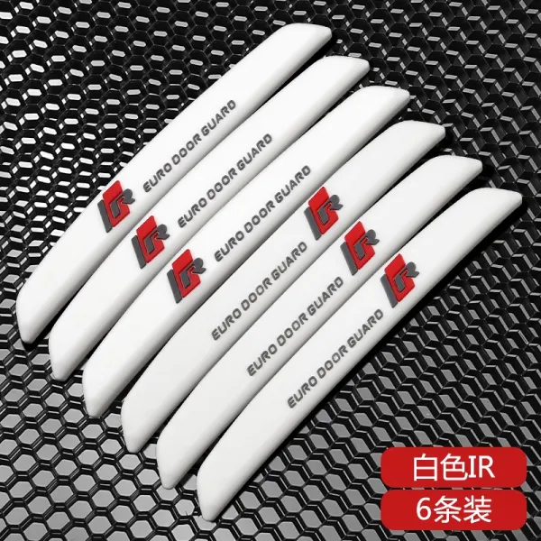 야매얌얌 자동차 애니메이션 큐트 인력거꾼의 발 답보함 긁힘방지 문지르다 보호 스텝장지 차문, 화이트 IR 6스틱 룩 -증후금