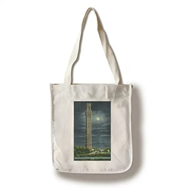NMT 매사추세츠 주 프로 빈스 타운-밤의 순례자 기념비 (100 % 코튼 토트 백-재사용 가능) [Canvas Tote Bag] - P037801AW4FL025