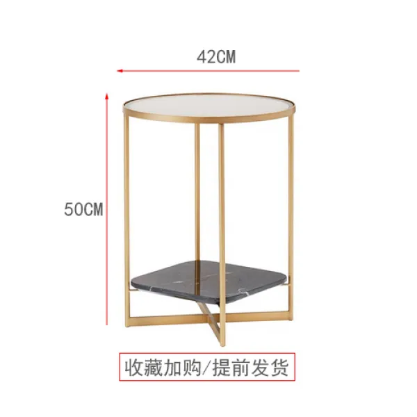 Mar.23 95번 북유럽의 몇 각 몇 작은 티탁의 미니멀한 소파 옆 테이블 강화유리의 가벼운 구매력 Ins 이중 창의원테이블z 6_미 디 엄 골 드 브 라켓 강화 유리 돌 면 소장