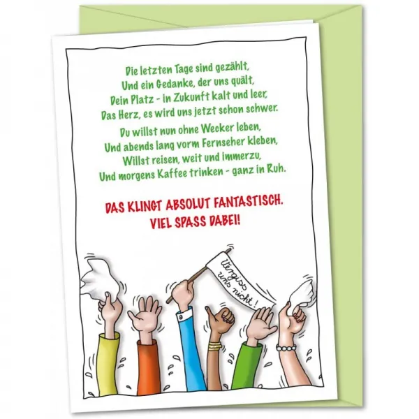 XL 송별 카드 스파의 제비 - 동료 동료 직원 상사 관리자에 의해 은퇴 은퇴 파트 타임 안식일 카드 포함