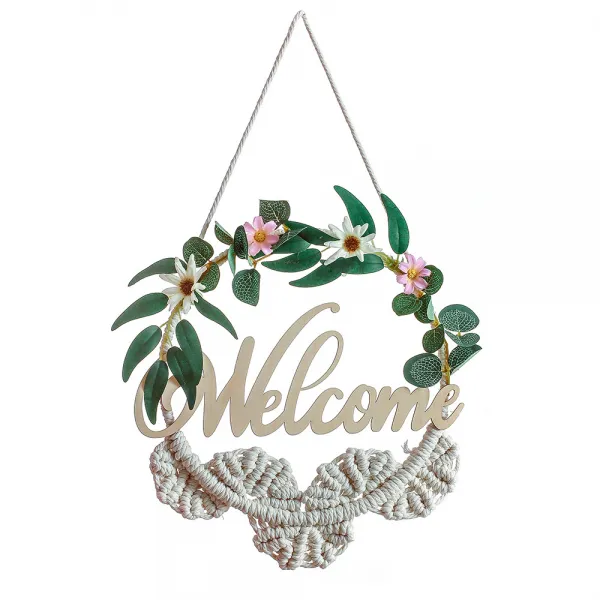 가랜드 가정 행잉 WELCOME 환영 팻말을 시뮬레이션 식물 조화 꾸미다, 엮다 조화 행잉
