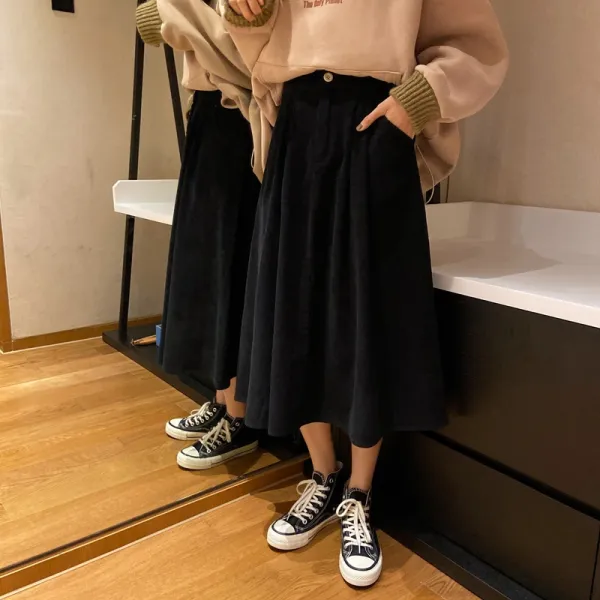 가심비 여성 코듀로이 A라인 스커트 롱 치마