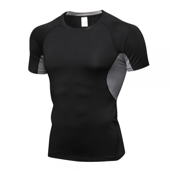 디퍼디 테크핏 남성용 투톤 스트레치 언더레이어 라운드 반팔