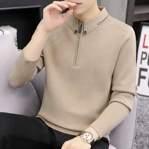 히로뽕 전문점 남성 스웨터 겨울 가을 보온 니트 심플 솔리드 무지 긴팔 이너셔츠 범박 의류