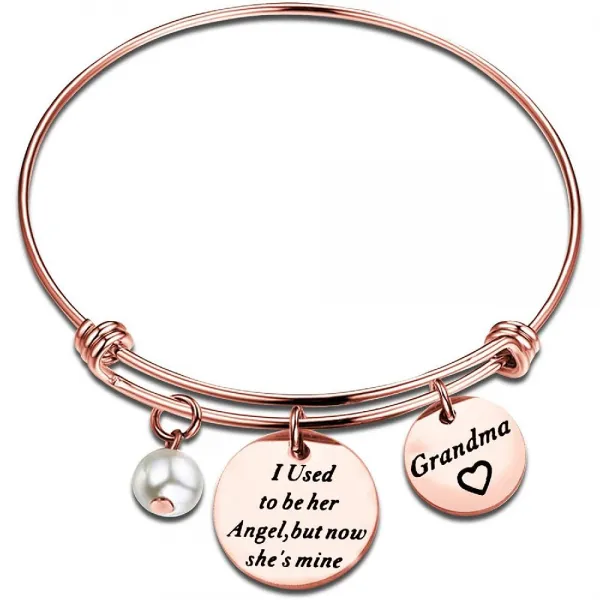 Wusuaned 기념 보석 내가 사랑 할아버지 할머니 동정심 선물의 In Memory Of Grandma Bracelet Rose Gold