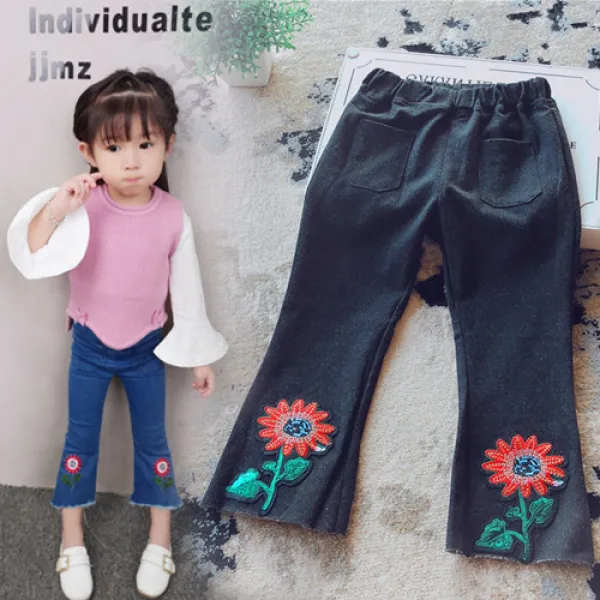 댓글이벤트 참고하세요^^러블리키즈 여아동용 겨울신상 플라워진 팬츠