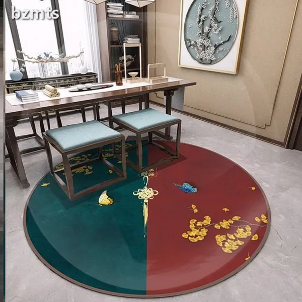 바이러뷰 거실러그카페트 차이나 침실 아트 현대 다실 컴퓨터 의자 서재 레드 새해 140cm 원