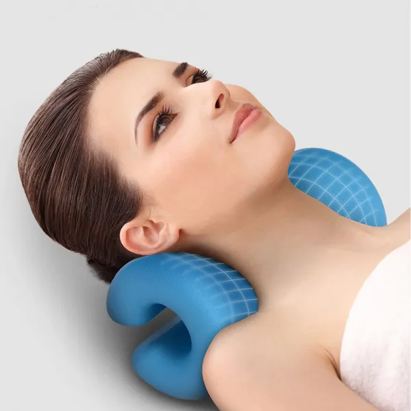 양방향 거북목 일자목 경추 목베게 베개 배게 교정 지압 cervical neck pillow, 1개