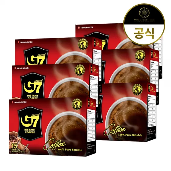 G7 G7커피 블랙커피 15T X 6개 (90T) 수출용, 90개, 2g