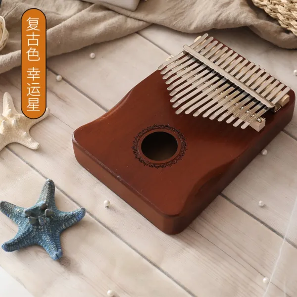 칼림바 카림바 Kalimba 10 17건반 엄지손가락피아노, 빈티지 컬러 럭키 스타 피치 코어 핸드 가드