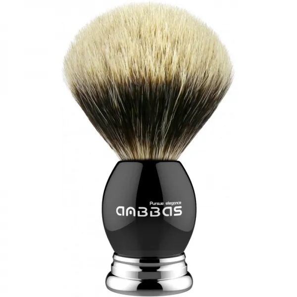 Anbbas Silvertip 뱃져면 도용 솔 까만 수지 & 남자를위한 손잡이 손잡이 젖은 면도 순수한 뱃져 머리