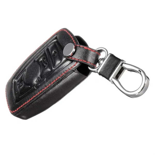 Stk지프 나침반 자유형 논쟁자를위한 자동차 가죽 키 커버 프로텍터 키 체인