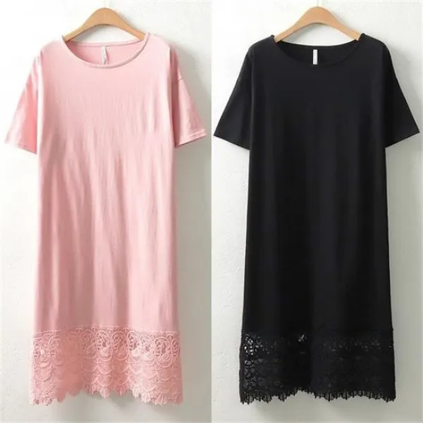  강물처럼 Hg 배색레이스롱원피스5048h904 빅사이즈