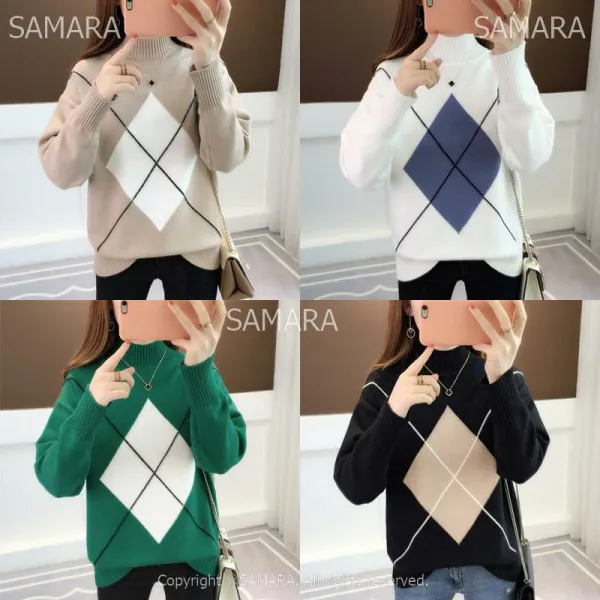 Qterra 특허브랜드 니트 반폴라 스웨터셔츠 스웨터 스판 루즈핏