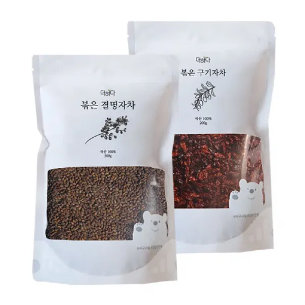 깨끗이 세척하고 증숙하여 볶아낸 더하다 볶은 결명자 500g 구기자 200g 국산 국내산, 볶은 결명자 500g + 볶은 구기자 200g