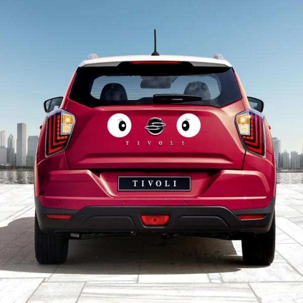 JSTAR SUV 트럭 차량용 익스테리어 눈동자 왕눈이 스티커 4타입 / 소형, 스마일눈/소(검은테)