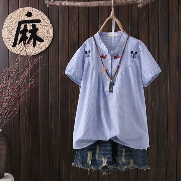 CHAOXUAN 꽃자수 여성의류 셔츠 735403