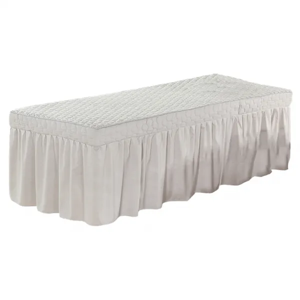 Zeyuan73x28 ''내의 침대를위한 얼굴 숨구멍을 가진 안마 테이블 치마 미장원 침대 Valance 장 덮개, 라이트 그레이