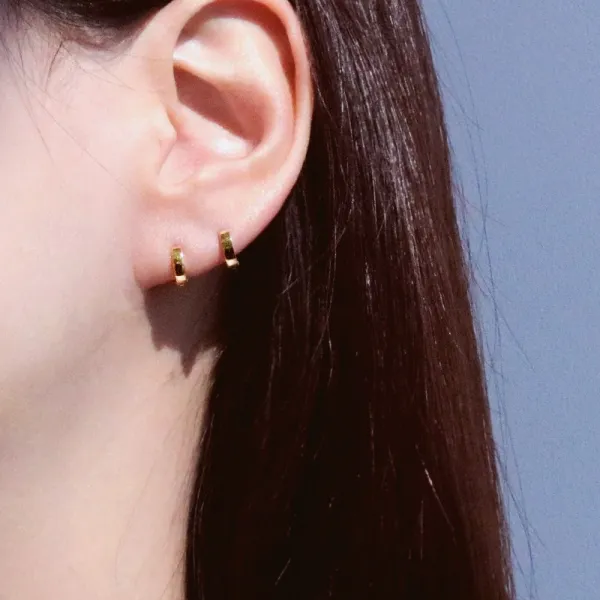 [골드앤디어] 14k 미니 민자 원터치 링귀걸이 (5mm 7mm 9mm) (한쌍)