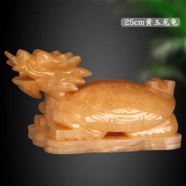 와이유 거북용 옥돌용거북 장식물 용두거북이 벽사진택 개광화 소인 거실 토파즈 25cm 용거북 한 쌍