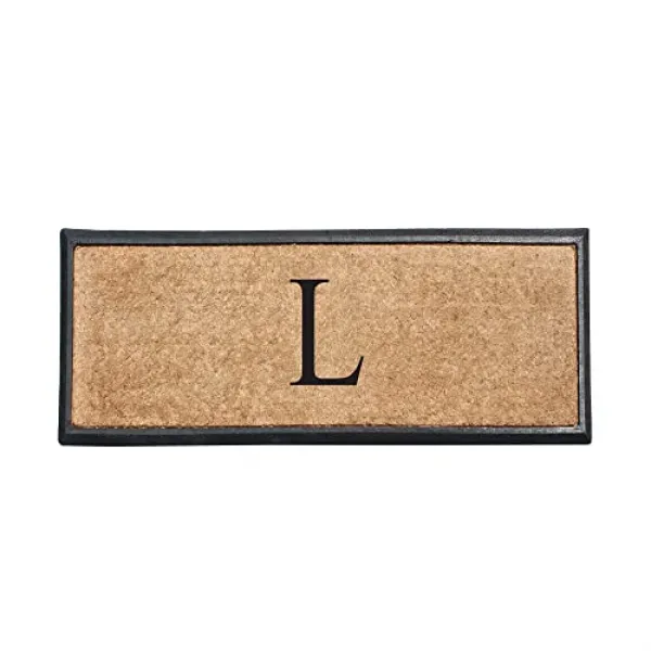 EOM A1 홈 컬렉션 첫인상 고무 및 코 이어 몰딩 이중 도어 매트 16L x 48W 모노그램 L [Letter L] - E057306XXMFLHV5, Letter L