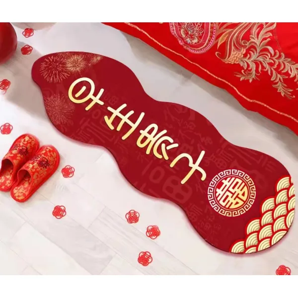 결혼 경사 이형 카펫 빨간색 경사 혼방 장식 침실 침대 옆 깔개 가정용 꾸물꾸물 발판, 일찍 아들을 낳다.