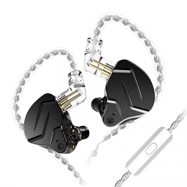 dodocool KZ ZSN PRO X 후프 하이브리드이어폰을 움직이다, 검정색/With Mic, 이어폰