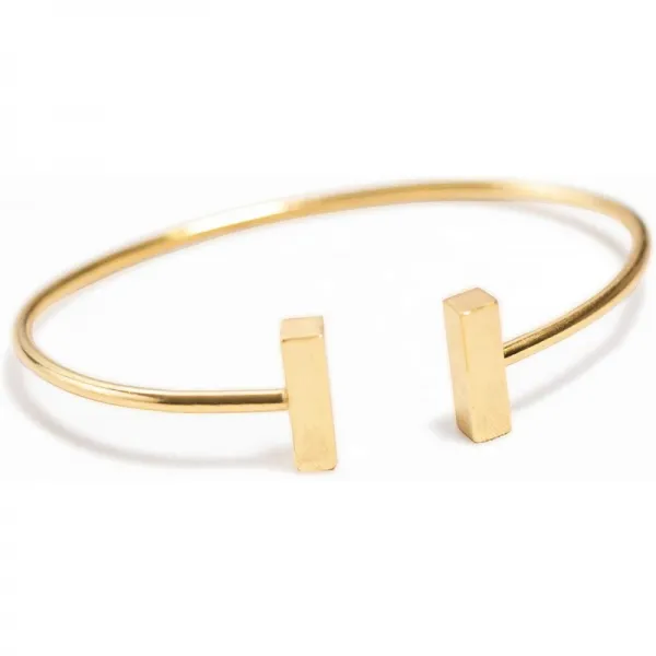 AVARCAS 101 Ethical Jewelry - 24K 골드 담근 커프 팔찌 | 숙련공은 재활용 산업 오프 세트에서 | 변색
