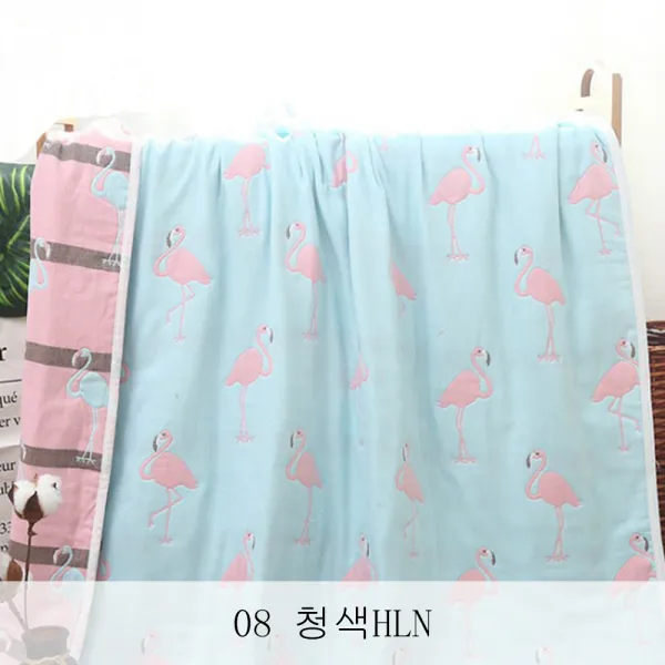 뉴타임즈3 유아 타월 수건 순면 6 층 가제 야권 샤워 아기 물 빨아 갓난 이불 담요 Qh21 A21 08 청색hln