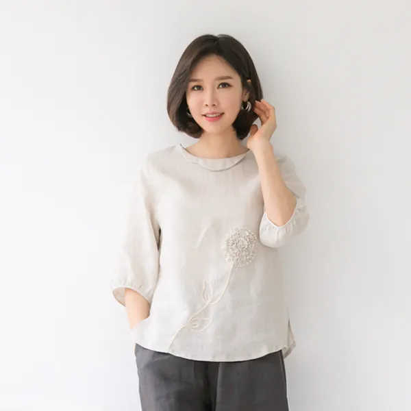 엄마옷 마담4060 꽃송이마생활한복상의 KC002013