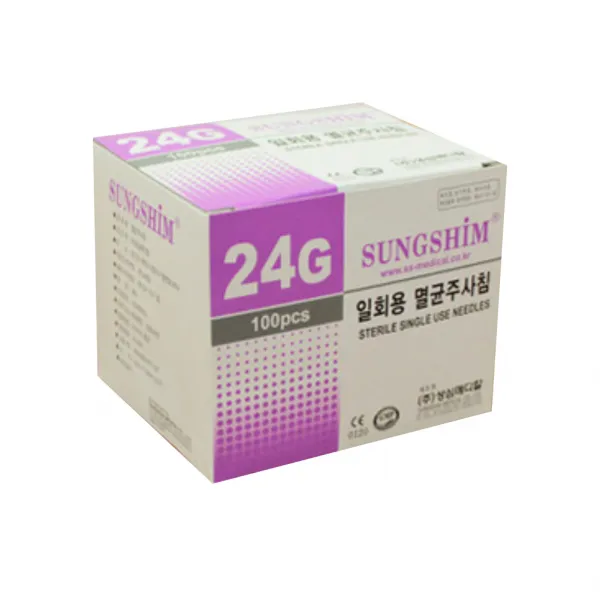 성심 일회용 주사침 24g x 19mm (3/4inch) 100개입
