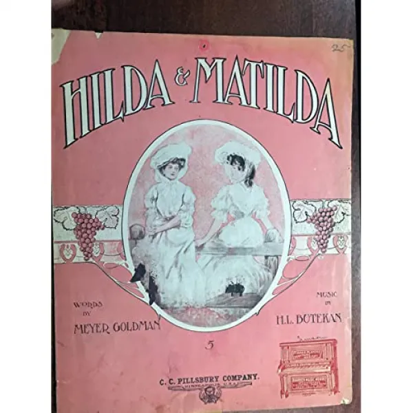 Hilda와 Matilda (H. L. Mutekan Composer Lickum Light Format) 1906 덮개의 왼쪽 상단 구석 가격이 급격히 떨어졌습니다. 점수는 100 년을 초과합니다!, 본상품