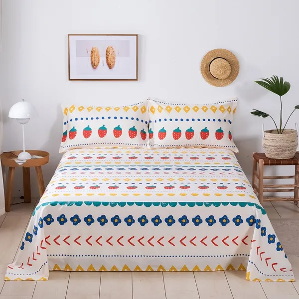 Jan.29 339번 심플 100온 싱글 코튼 싱글 코튼 암호 학생 기숙사 싱글 침대 2인 2.0 이불 홑삼세트z 딸기 밭