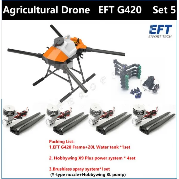 농업용 농약 대형 방제 드론 EFT 새로운 G420 4 축 농업 스프레이 드론 키트 Hobbywing 8L 펌프 X9 Pluls, 03 공간
