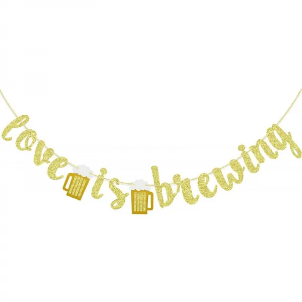 Love is Bring Beer Banner Bachelorette Brew Master Bridal Shower 약혼 리셉션, 단일옵션