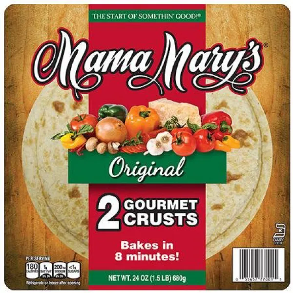 Mama Mary's Prepared Pizza Crusts Original 12” Crust (2 Crusts) 24oz Bag (Pack of 3) (Choose Type, 1