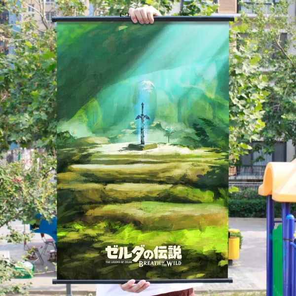 젤다의 전설 황야의 주변 헤라루 민국지도 포스터 그림을 걸다 광야 휴식함 IB O, 젤다 일주년 경축일 60x90cm