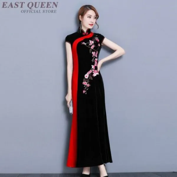 [해외] QIPAO 어 드레스 CHEONGSAM ORIENAL 드레스 여성을위한 전통 어 류 섹시한 현 드레스 AA4108
