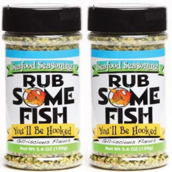 Rub Some Fish 2 Pack - Seafood Seasoning 생선 2 팩 문지르 기, 1