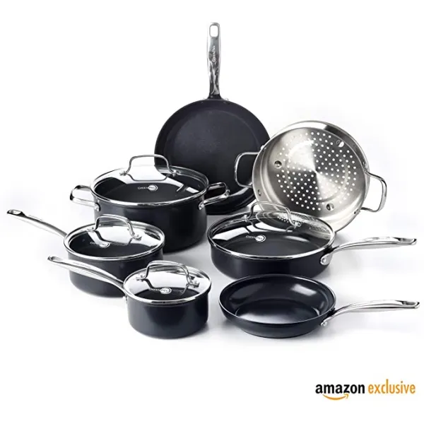GreenPan CC002676 국무 자정 세라믹 붙지 않는 11 종 세트 11pc 블랙 (업데이트)