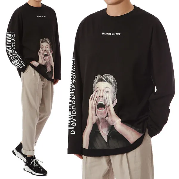  이놈어닛 Bowie 바코드 롱슬리브 티/Nus19291 009