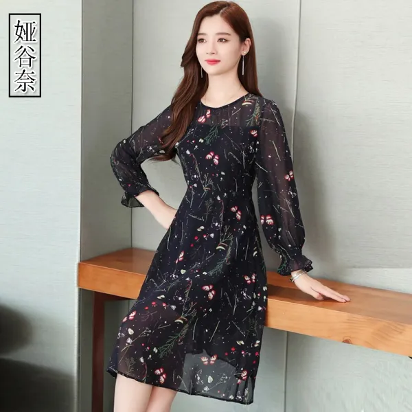 Yagunai 가을 빅사이즈 쉬폰 원피스 46480100