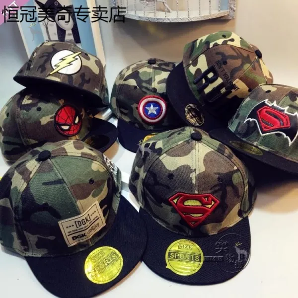 여자모자볼캡 Spring and summer children cap boy mesh hat Korean female baby camouflage baseball cap flat along the cap h-613017324449