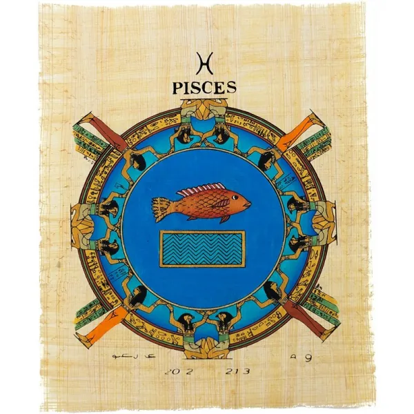Leolana Zodiac Sign 파피루스 그림 Geb 물고기 자리 2 월 20 일 3 월 21 일 단일상품