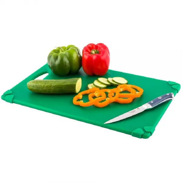 Restaurantware 12 "x 18"녹색 내구성 플라스틱 도마 고무 코너 그립 방지가 미끄러 식품 안전 규정 준 상세페이지참조